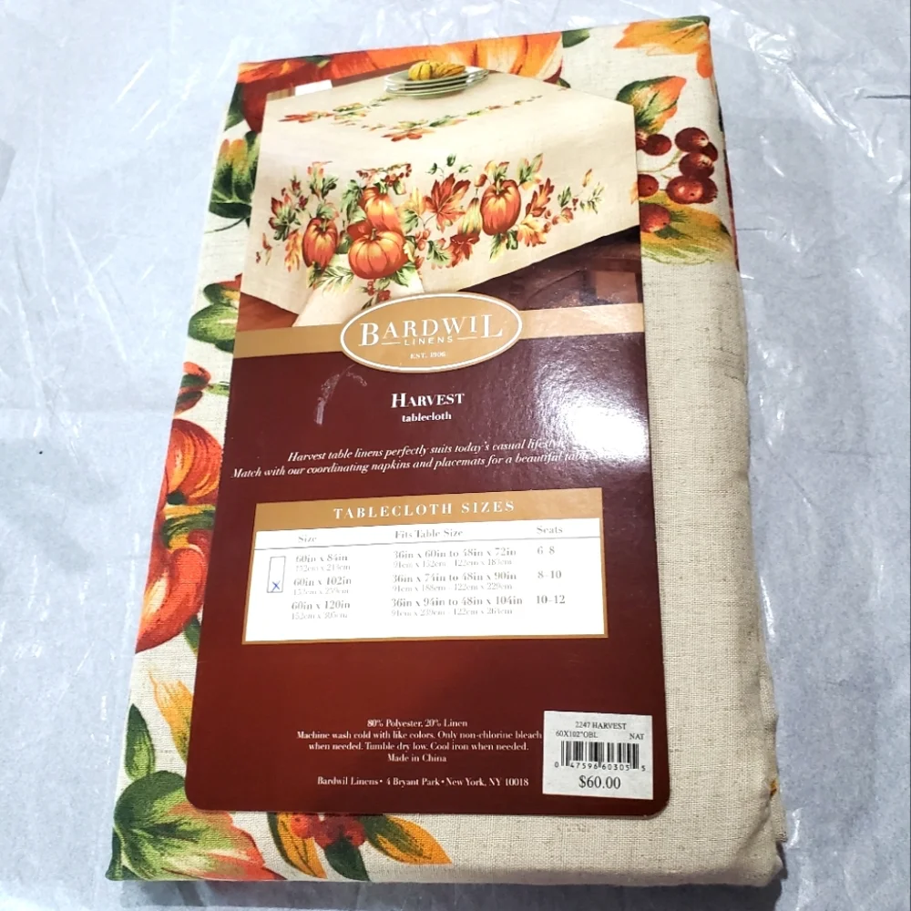 Tablecloth 🍽 🦃 HARVEST 🍁 60 x 102